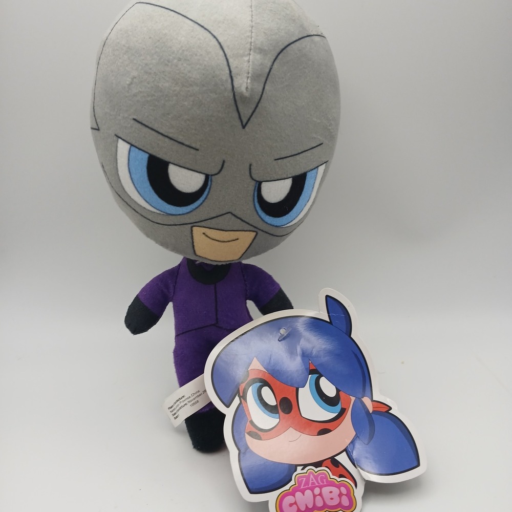 Miraculous Ladybug Zag Chibis HAWK MOTH Plush With Tag 8" Toy Factory Rare